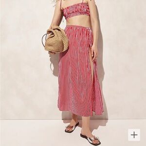 NWT Jcrew 	cotton voile beach skirt in stripe